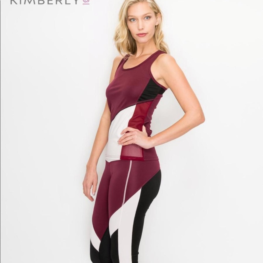 2pc Athletic Wear Maroon and black